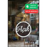 Kutaydan Üç Katlı El Yazılı Modern Açık/kapalı Tabelası - Rebap Ahşap - Siyah