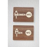 Kutaydan Women-Men WC Yönlendirme Levhası- İkili Set - Tesbih Ahşap