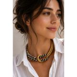 Kutcha Accessories Gold Örgü Düğüm Kolye