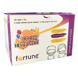 Kuteks Fortune 3 Katlı Cerrahi Çocuk Maskesi Beyaz 10Lu 5 Paket 50 Adet