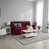 KUTLALE Bürümcük 3 Kişilik Koltuk Kılıfı, Berjer Örtüsü, Lastikli, Esnek, Etekli Üç Kişilik (1 Adet) - 183 x 230 cm - Bordo