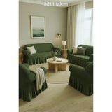 KUTLALE Bürümcük 3+2+1+1 Koltuk, Kanepe, Çekyat Örtüsü, Etekli, Streç, Esnek, Lastikli, Koltuk Kılıfı Takımı - 183 x 230 cm - Yeşil