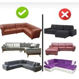 KUTLALE Bürümcük Etekli L Köşe Koltuk Örtüsü, Lastikli, Esnek, Standart 350CM’LI 1 Adet Kılıf - 180 x 350 cm - Mor