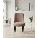 KUTLALE Büyük Oval Mutfak Sandalye Kılıfı, Bohem Desenli Jakarlı Kumaş Lastikli Sandalye Örtüsü (1 Adet) Vizon Renk - 45 x 56 cm
