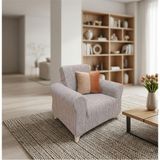 KUTLALE Jakarlı Ağaç Kabuğu (Çubuk) Desen Tek Kişilik Koltuk, Kanepe, Çekyat Örtüsü, Streç, Esnek, Lastikli, Koltuk Kılıfı Vizon Renk - 75 x 120 cm