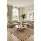 KUTLALE Jakarlı Osmanlı Desen 3+3 Koltuk, Kanepe, Çekyat Örtüsü, Etekli, Streç, Esnek, Lastikli, Koltuk Kılıfı 33 Takımı - 185 x 230 cm - Taş