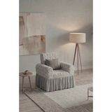 KUTLALE Jakarli Osmanlı Desen Tek Kişilik Koltuk, Kanepe, Çekyat Örtüsü, Etekli, Streç, Esnek, Lastikli, 1 Kişilik Koltuk Kılıfı - 70 x 115 cm - Krem