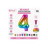 Kutlama Evi 4 Yaş Helyum Balon-Büyük Boy-Renkli Balon-Kutlama Balonu