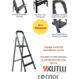 Kutlu Dayanıklı 2+1 Metal Basamaklı Merdiven
