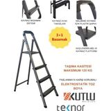 Kutlu Dayanıklı 3+1 Metal Basamaklı Merdiven