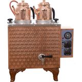 Kutlu Ticaret KUTLU SADRAZAM 2 DEMLİKLİ BAKIR ÇAY KAZANI (ELEKTRİKLİ) - Bakır