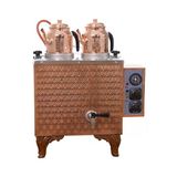 KUTLU TİCARET Kutlu Sadrazam 2 Demlikli Bakır Çay Kazanı (ELEKTRİKLİ)