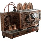 Kutlu Tuğra 3 Demlikli Bakır Çay Kazanı - Metal