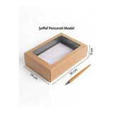 Kutu Ambarı Asetat Pencereli Kraft Kutu Karton Hediye Kutusu 19x30x9 cm
