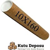 Kutu Deposu 10X160 cm Kapaklı Silindir Postüp Rulo Gönderi Kutusu (5 Adet) - 10 x 160 cm