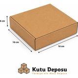 Kutu Deposu 16X16X6 cm E-Ticaret ve Kargo Kutusu (100 Adet)
