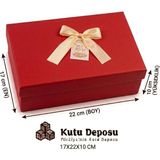 Kutu Deposu 17X22X10 cm Hediye Kutusu-Kırmızı