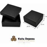 Kutu Deposu 20X24X7 cm Hediye Kutusu-Siyah