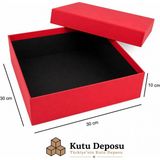 Kutu Deposu 30X30X10 cm Hediye Kutusu-Kırmızı