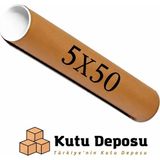 Kutu Deposu 5X50 cm Kapaklı Silindir Postüp Rulo Gönderi Kutusu (5 Adet) - 5 x 50 cm