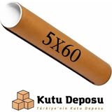 Kutu Deposu 5X60 cm Kapaklı Silindir Postüp Rulo Gönderi Kutusu (5 Adet) - 5 x 60 cm