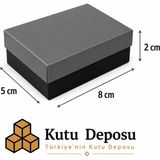 Kutu Deposu 5X8X2 cm Asetat Kapaklı Takı Kutusu-Siyah (Demonte) (50 Adet)