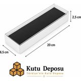 Kutu Deposu 6,5X20X2,5 cm Asetat Kapaklı Tespih ve Takı Kutusu-Beyaz (Demonte) (50 Adet)