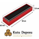 Kutu Deposu 6,5X20X2,5 cm Asetat Kapaklı Tespih ve Takı Kutusu-Kırmızı (Demonte) (50 Adet)
