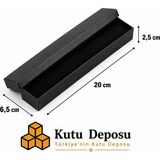 Kutu Deposu 6,5X20X2,5 cm Tam Kapaklı Kolye ve Tesbih Kutusu - Siyah (Demonte) (50 Adet)