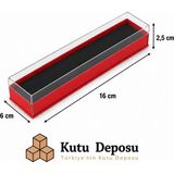 Kutu Deposu 6X16X2,5 cm Asetat Kapaklı Tespih ve Takı Kutusu-Kırmızı (Demonte) (50 Adet)