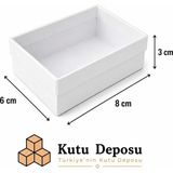 Kutu Deposu 6X8X3 cm Asetat Kapaklı Takı Kutusu - Beyaz (Demonte) (50 Adet)