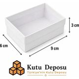 Kutu Deposu 6X9X3 cm Asetat Kapaklı Takı Kutusu-Beyaz (Demonte) (50 Adet)