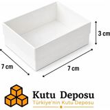 Kutu Deposu 7X7X3 cm Asetat Kapaklı Takı Kutusu - Beyaz (Demonte) (50 Adet)