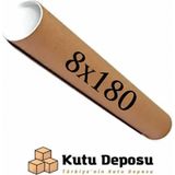 Kutu Deposu 8X180 cm Kapaklı Silindir Postüp Rulo Gönderi Kutusu (5 Adet) - 8 x 180 cm
