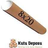Kutu Deposu 8X20 cm Kapaklı Silindir Postüp Rulo Gönderi Kutusu (10 Adet) - 8 x 20 cm
