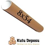 Kutu Deposu 8X54 cm Kapaklı Silindir Postüp Rulo Gönderi Kutusu (10 Adet) - 8 x 54 cm