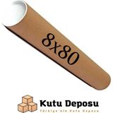 Kutu Deposu 8X80 cm Kapaklı Silindir Postüp Rulo Gönderi Kutusu (10 Adet) - 8 x 80 cm