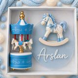 Kutu İçerisinde Atlıkarınca & Magnet Hediyelik 20 Adet Bebek Hediyelik Yeni Doğan Bebek Hediyelik Magnet