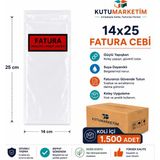 Kutu Marketim 14*25 Fatura Cebi - ( 1500 Adet ) - Kargo Cebi - Cepli Poşet- Cepsiz Poşet- Kutumarketimcom