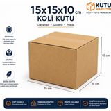 Kutu Marketim 15X15X10 Kraft Koli- 15 Adet - E Ticaret Kolisi - Paketleme Kolisi - Boş Koli - Kutumarketim - 100 Adet