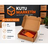Kutu Marketim 19X12,5 X11,5 cm ( 50 Adet )Kapaklı Kraft Kargo Kutusu - E Ticaret - Kargo ve Paketleme Kutusu