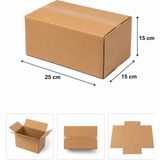 Kutu Marketim 25X15X15 Çift Oluklu Koli - 50 Adet- Kargo Kolisi - Kutukoli - Boş Koli - Kargo Kolisi - Kutumarketimcom
