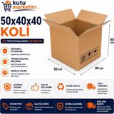 Kutu Marketim 50X40X40 Çift Oluklu Koli 10 Adet - Arşiv Kolisi - Taşınma Kolisi - Paketleme Kolisi - Kargo Kolisi