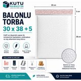 Kutu Marketim Balonlu Torba 30X38+5 cm – Havalı Ambalaj Poşeti – Darbe Korumalı Kargo Paketleme Torbası - 50 Adet