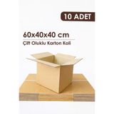 Kutubo 60x40x40 cm Karton Koli, Çift Oluklu 10'lu Taşınma Kolisi, Çeyiz Kutusu, Kargo Kolisi