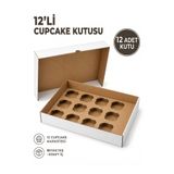 kutucum 12'li Cupcake Kutusu – 10 Adet Cupcake Taşıma ve Sunum Kutusu