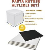 Kutucum 30 x 30 x 20 Pasta Kutusu ve Mdf Altlık Seti 5 Adet Beyaz Oluklu Mukavva - 10 ADET