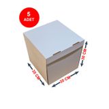 Kutucum 30x30x30 Pasta Kutusu 5 Adet | Yaş Pasta Kutusu Beyaz | Çok Amaçlı Kutu | Oluklu Mukavva