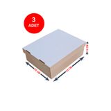 kutucum 35 X 45 X 15 cm Dikdörtgen Pasta Kutusu 3 ADET | Beyaz OLUKLU MUKAVVA | Dayanıklı & Şık Tasarım