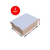 Kutucum 35x45x15 Cm Dikdörtgen Pasta Kutusu 3 Adet | Beyaz Oluklu Mukavva | Dayanıklı & Şık Tasarım